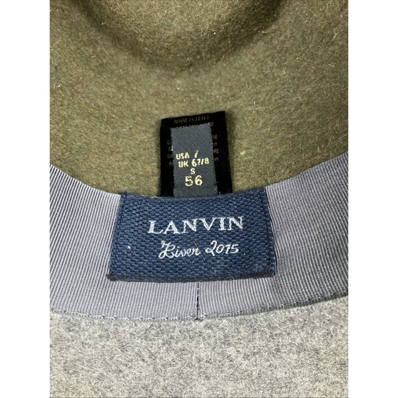 Us 7 2015 Lanvin Womens Bi-color Fedora Fedora Hat With Box main image 9